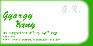 gyorgy many business card